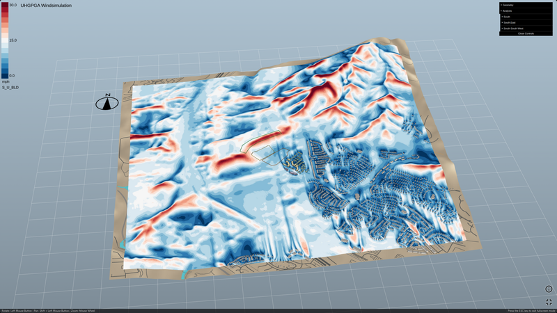 Interactive 3D simulation of hang gliding and paragliding landing site.