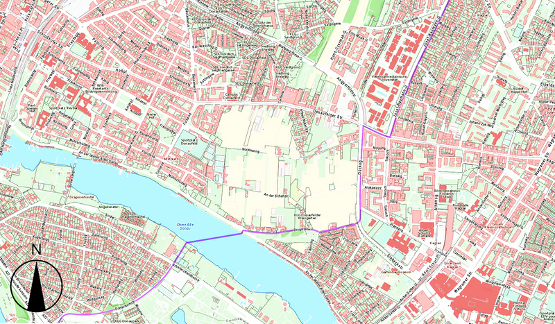 City map with location of Donaufeld area, source: wien.at/stadtplan (time of request: 20240322-1020)