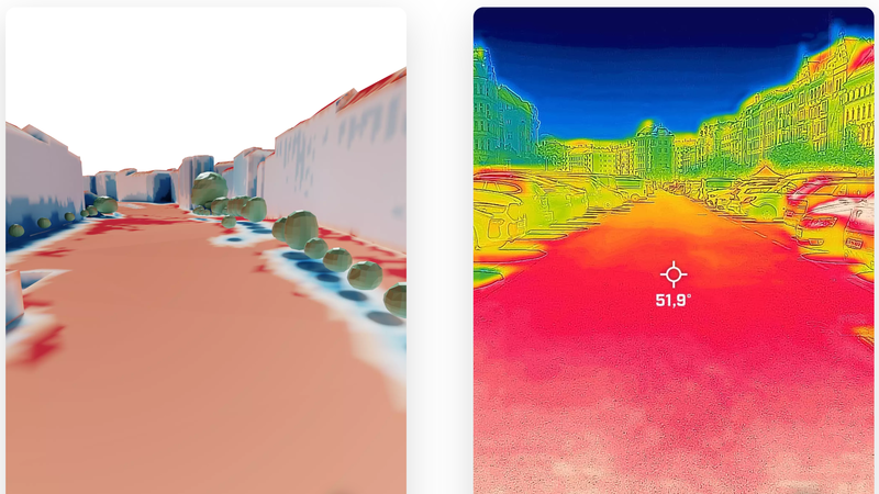 Rough comparison of simulation and IR image (different color scales).