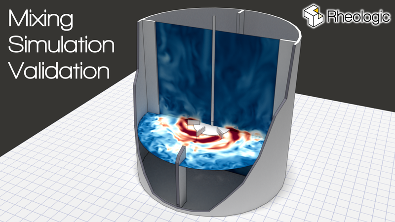 Fluid dynamic simulation of mixing vessel.