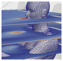 Simulated moisture when breathing through the nose.
