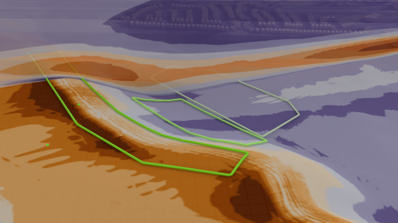 Span-wise and stream-wise view of turbulent wind without buildings.