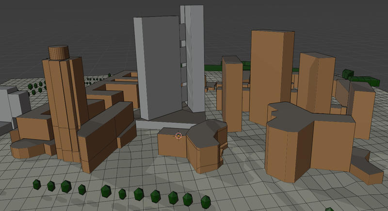 Architecture design prepared for microclimate simulation. All 3-dimensional closed shapes are valid. Rounded structures, thin walls, structures with openings are all fine, as long as they enclose watertight volumes.